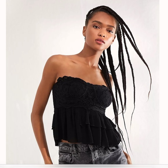 Free People Adella Black Corset Cami Size XS.NWT - Picture 1 of 6